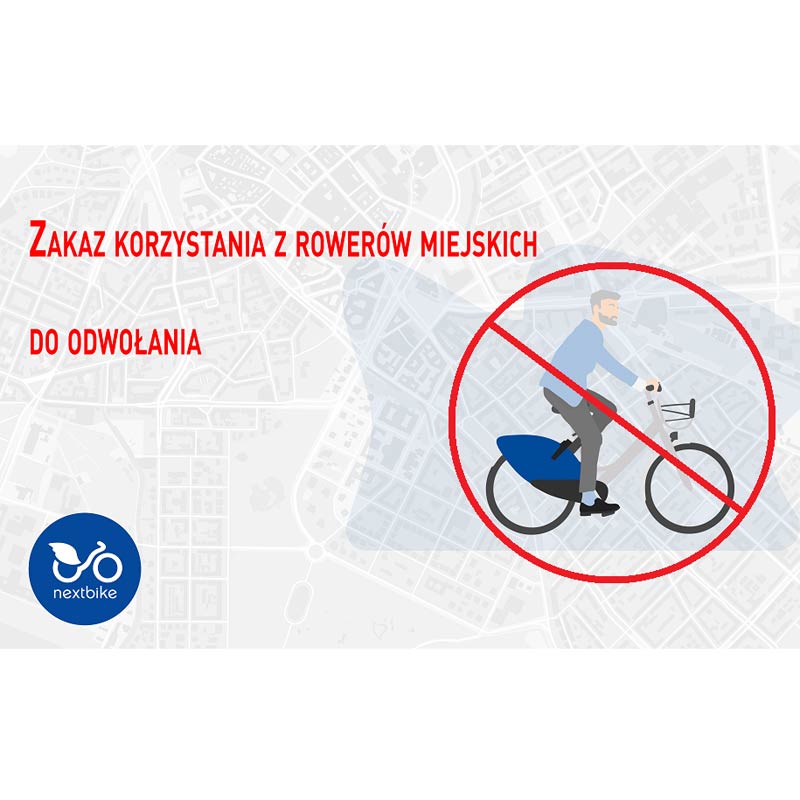Zakaz korzystania z rowerów miejskich do odwołania.