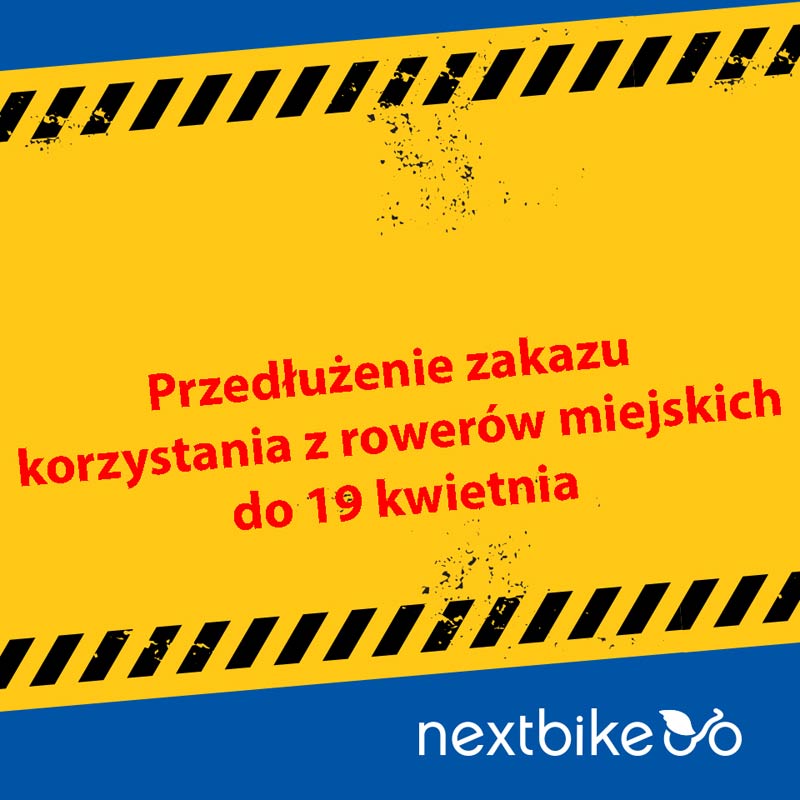 Przedłużenie zakazu korzystania z rowerów miejskich do 19 kwietnia
