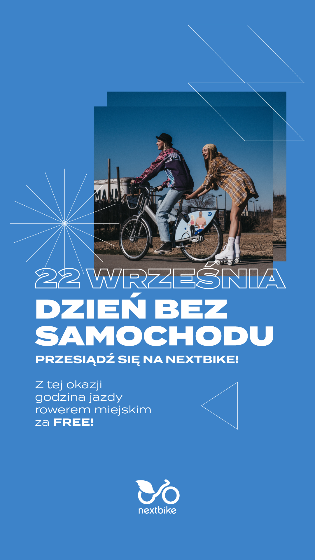 Darmowa godzina jazdy na rowerach miejskich od Nextbike – 22 września to Dzień Bez Samochodu